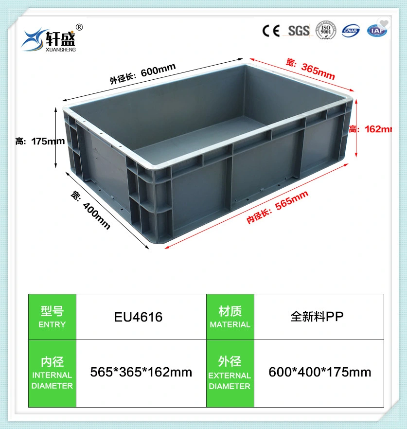 Plastic Turnover Box for Storage, EU Standard Plastic Box for Various Purposes