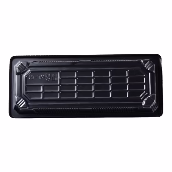 Пластиковая одноразовая коробка для суши в форме лодки FDA/EU, черная